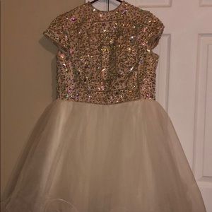 White Beaded Short Prom Dress